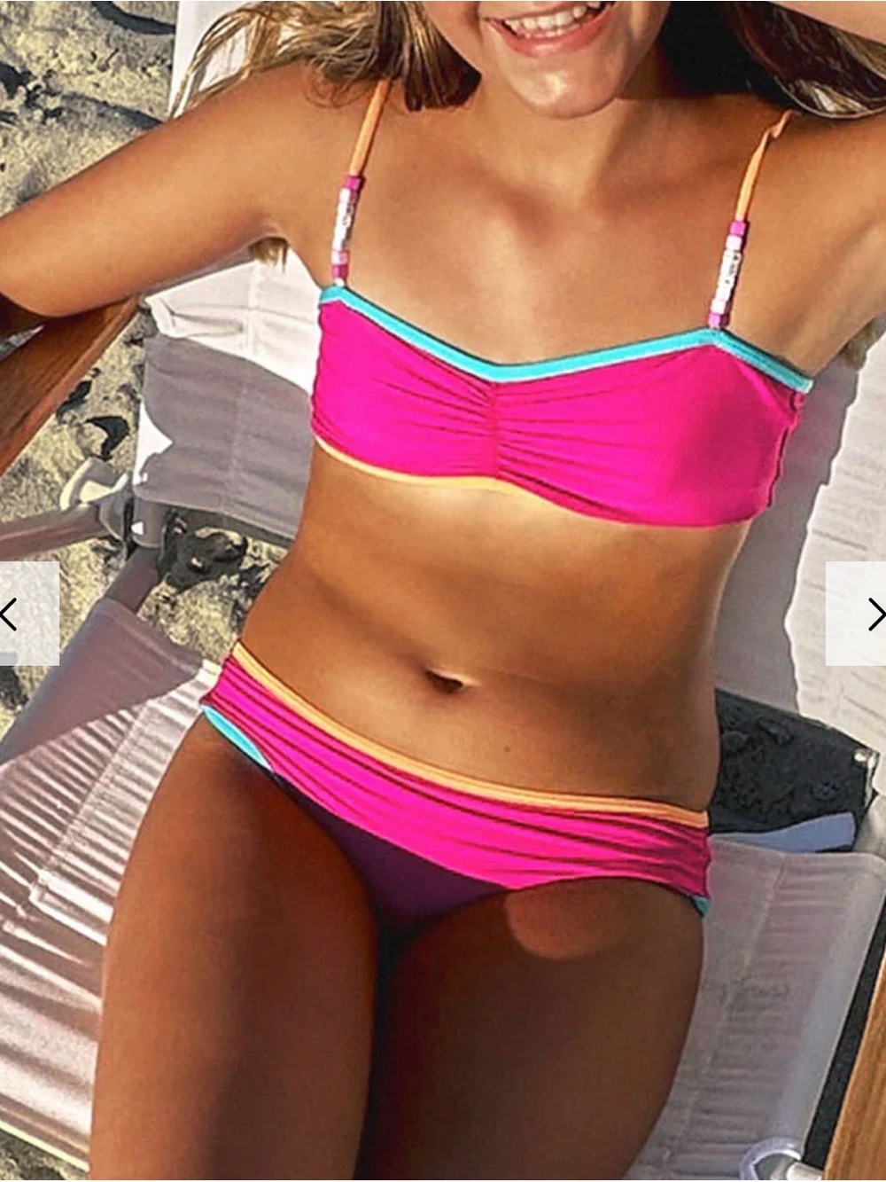 PQ Swim girls bubble gum pink Kensie bikini Age 14